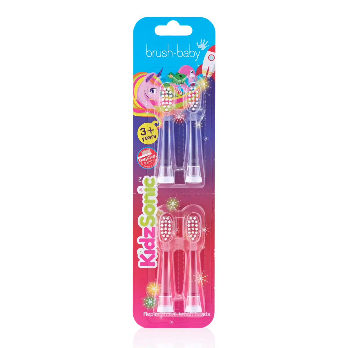 KidzSonic® Electric Toothbrush Replacement Brush Heads - Ages 3+ Years (Pack of 4)